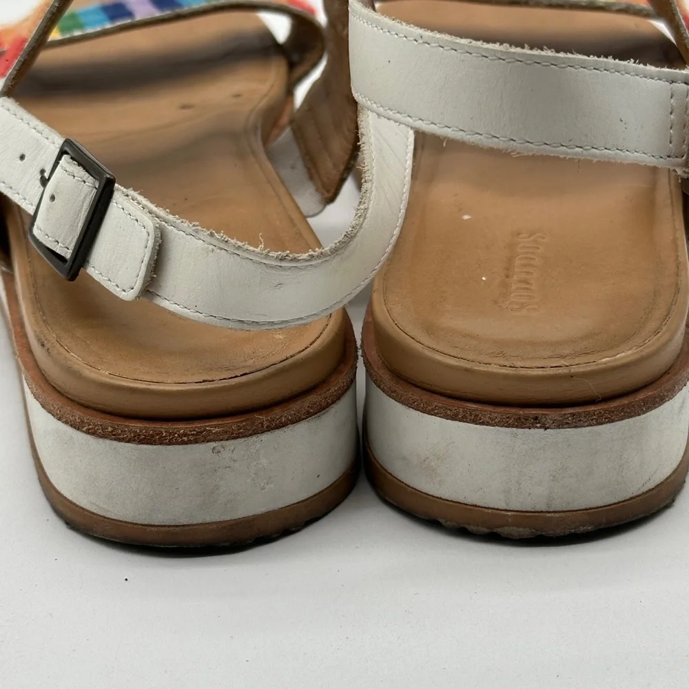 Soludos Remy City Sandals Rainbow‎ and White Women’s Size 9 Embroidered